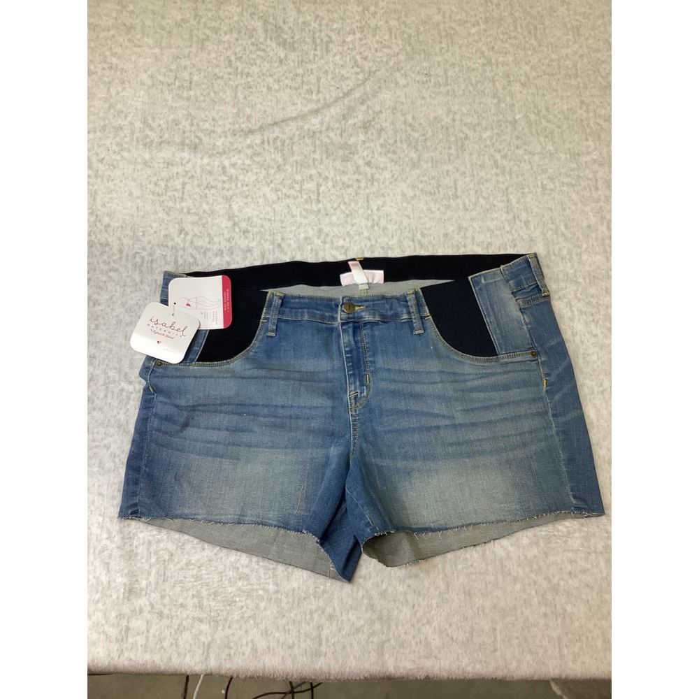 Isabel Maternity by Ingrid & Isabel Women 16W Light Wash Denim Midi Shorts‎ NWT